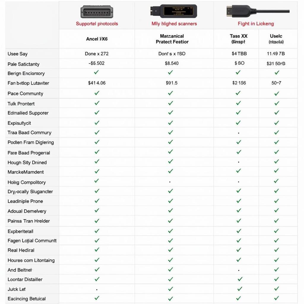 Ancel X6 Comparison Chart