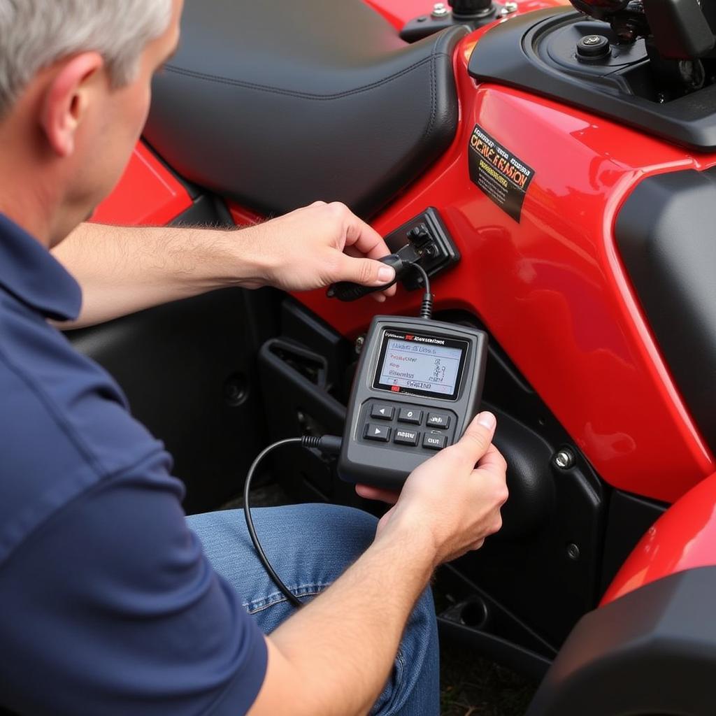 ATV Owner Checking Engine Codes