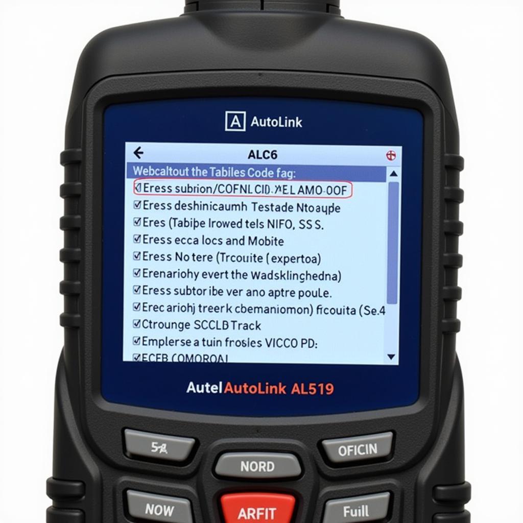 Autel AL519 Display Showing Diagnostic Results