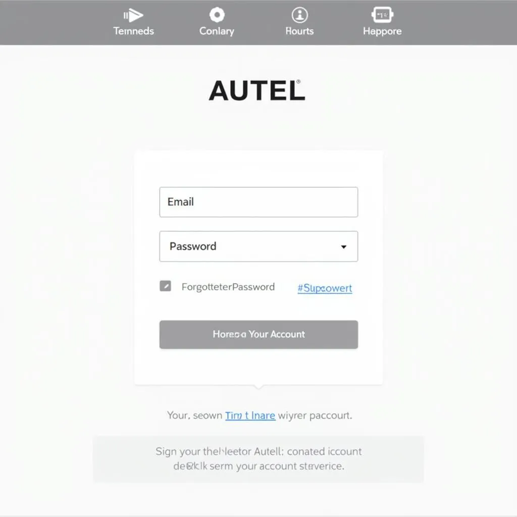 Autel Website Login Page