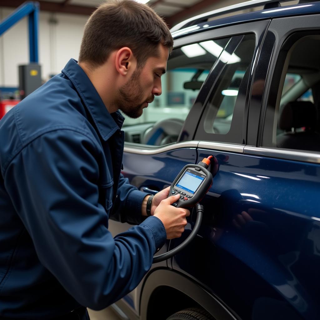 Auto Electrician Using Diagnostic Tool