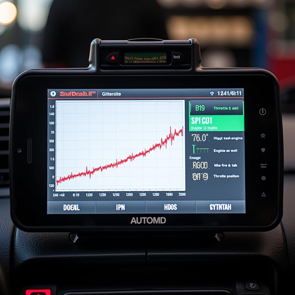 AutoMD Tool Displaying Engine Data