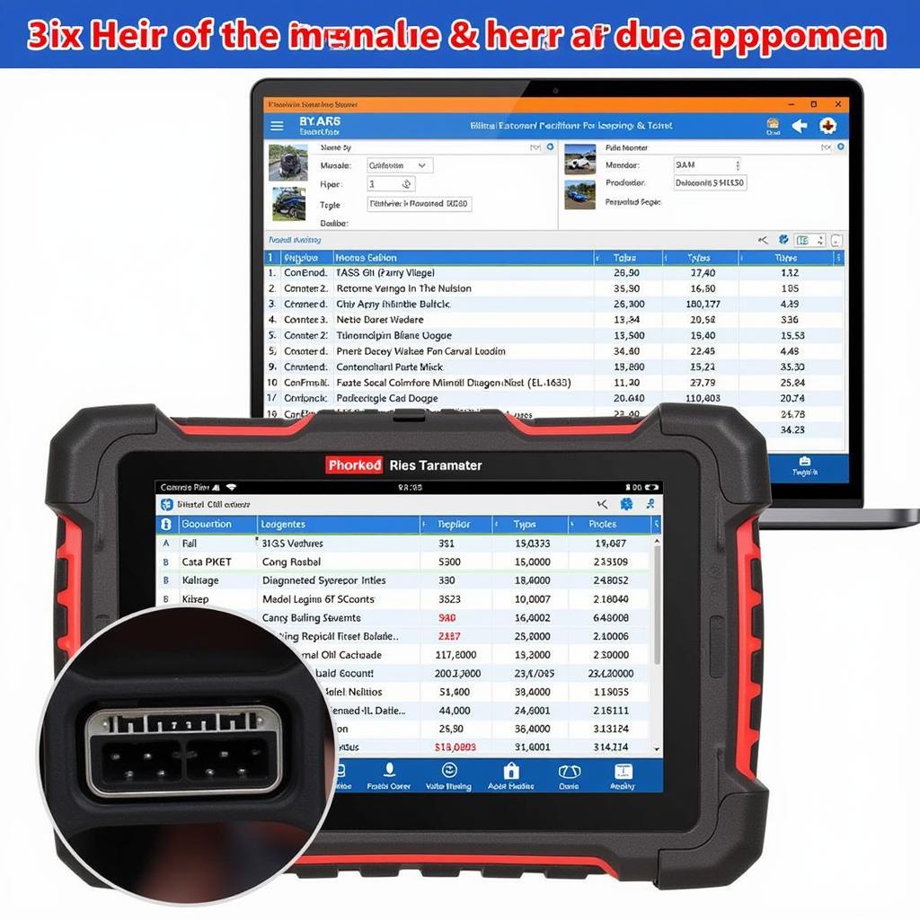 Screen Displaying Data from Automotive Scanning Tool