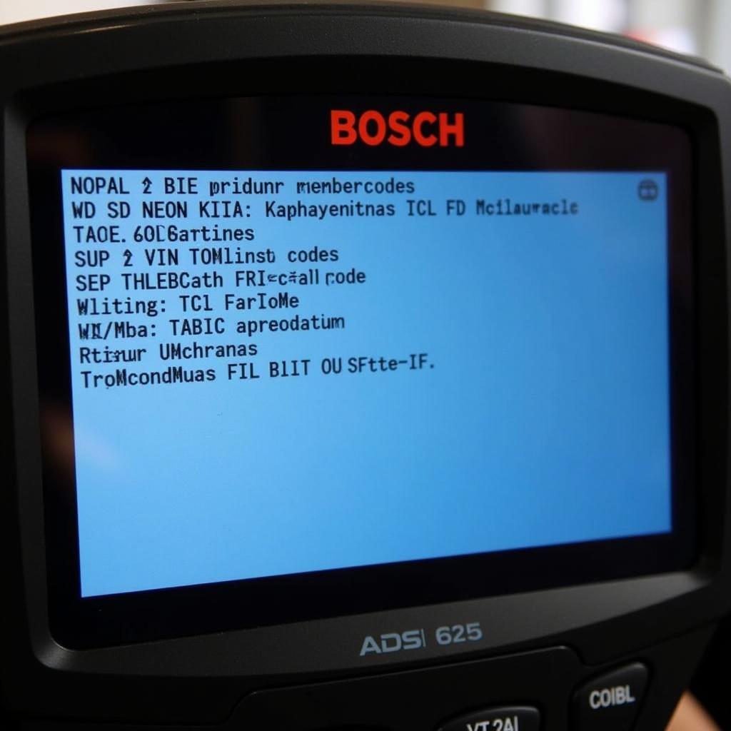 Bosch ADS 625 Displaying Diagnostic Trouble Codes