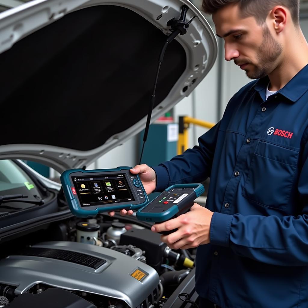 Bosch Diagnostic Tool in Use