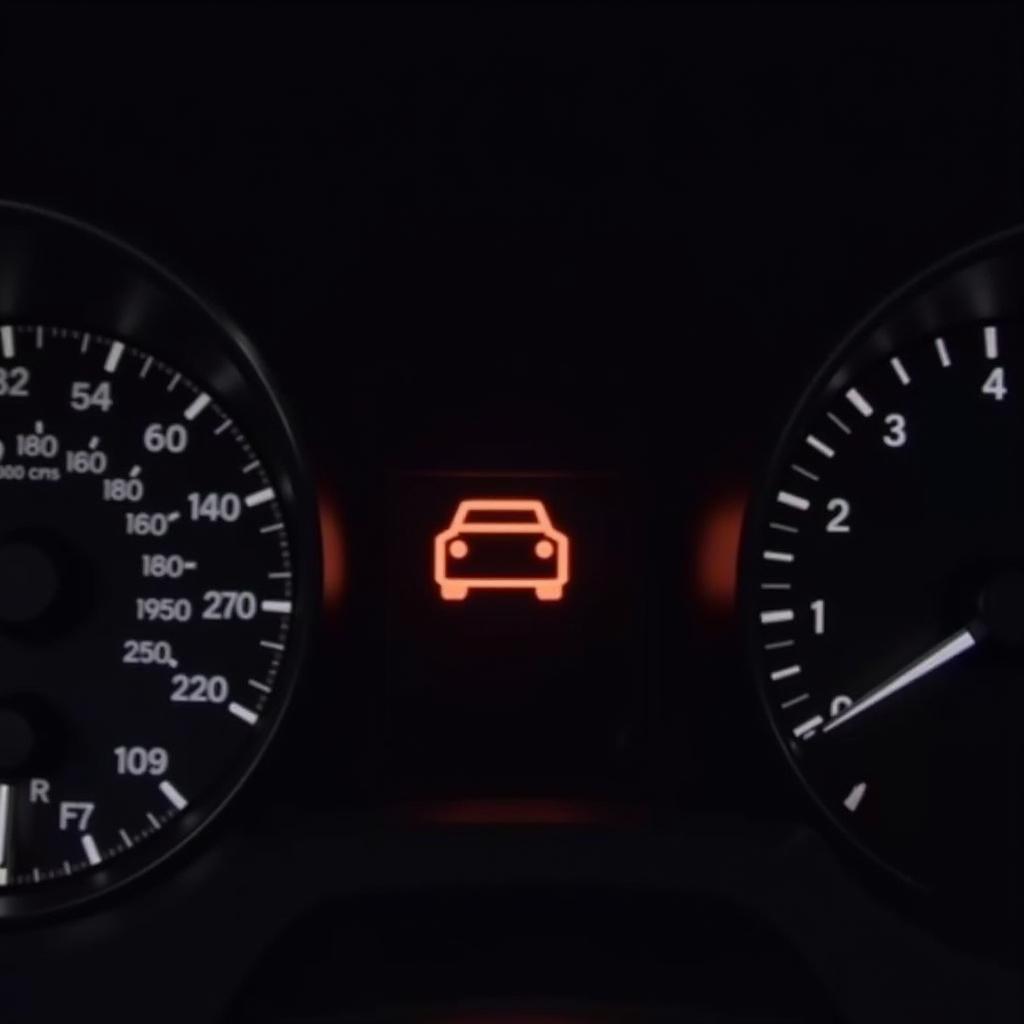 Car Dashboard with Check Engine Light