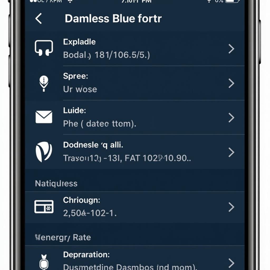 Smartphone Interface of Car Diagnostic App