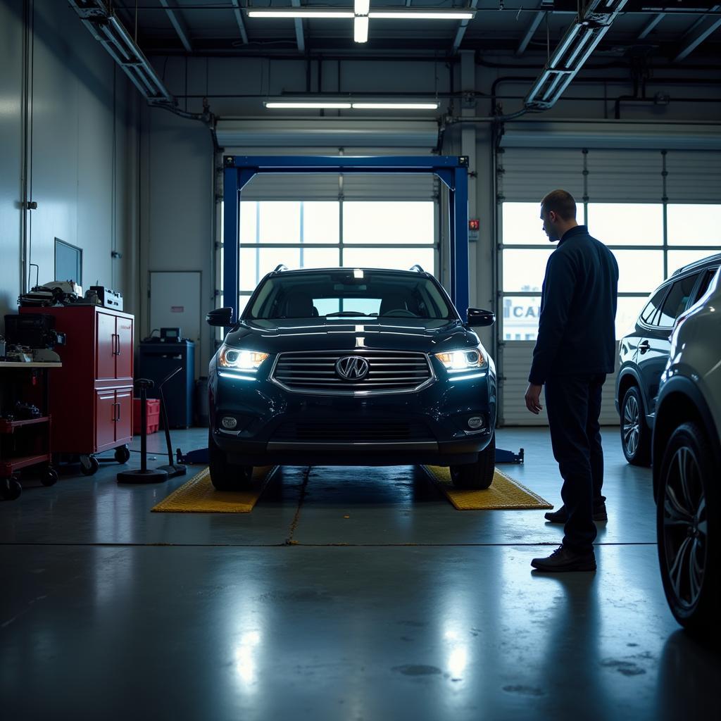 Car undergoing Diagnostic Process