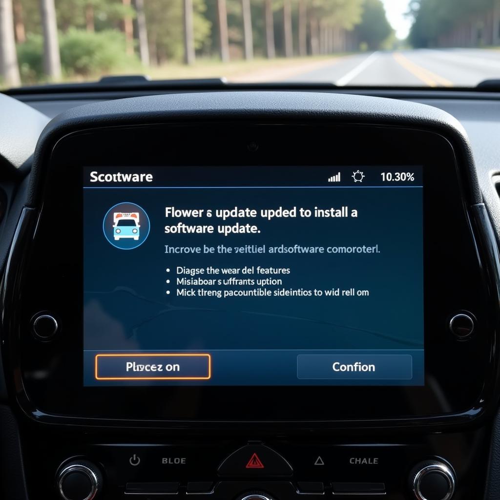 Software Update Screen on a Car Diagnostic Scanner