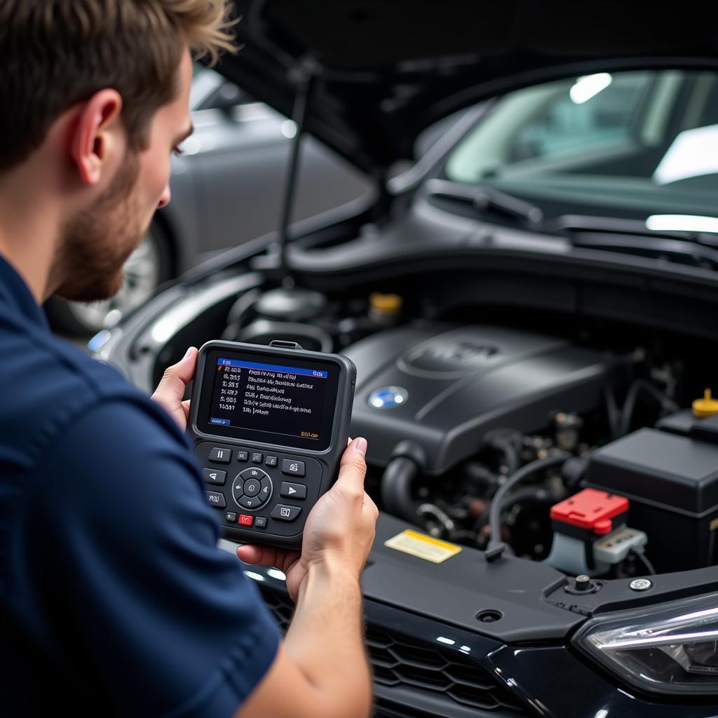 Car Fault Diagnosis Scanner in Use