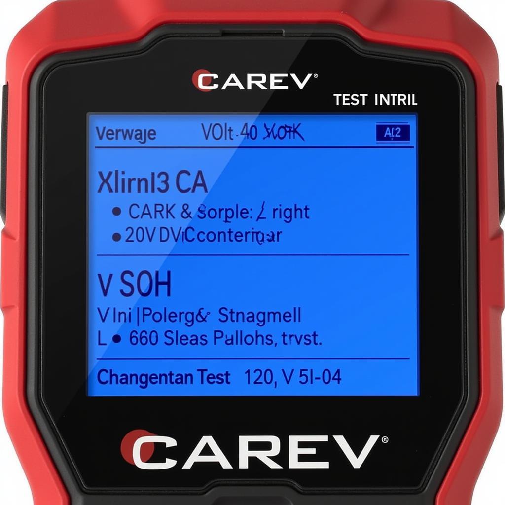 Carev Battery Tester Display Results