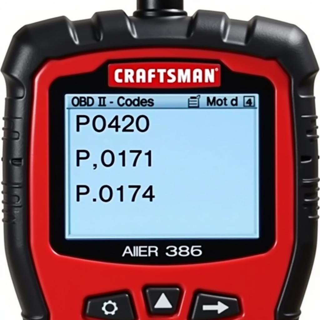 Common OBD-II Codes on Craftsman 47209 Display