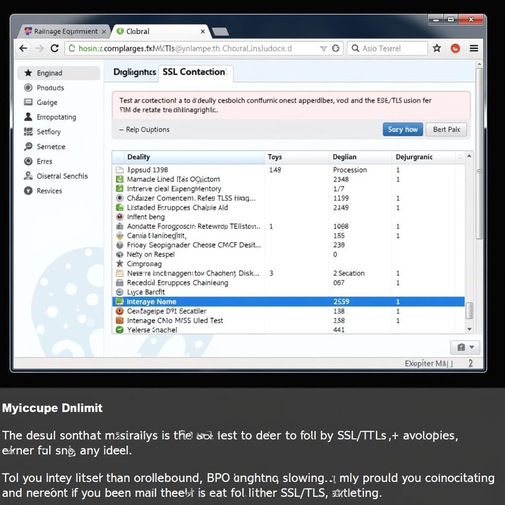 Computer Screen Displaying SSL Diagnostic Results