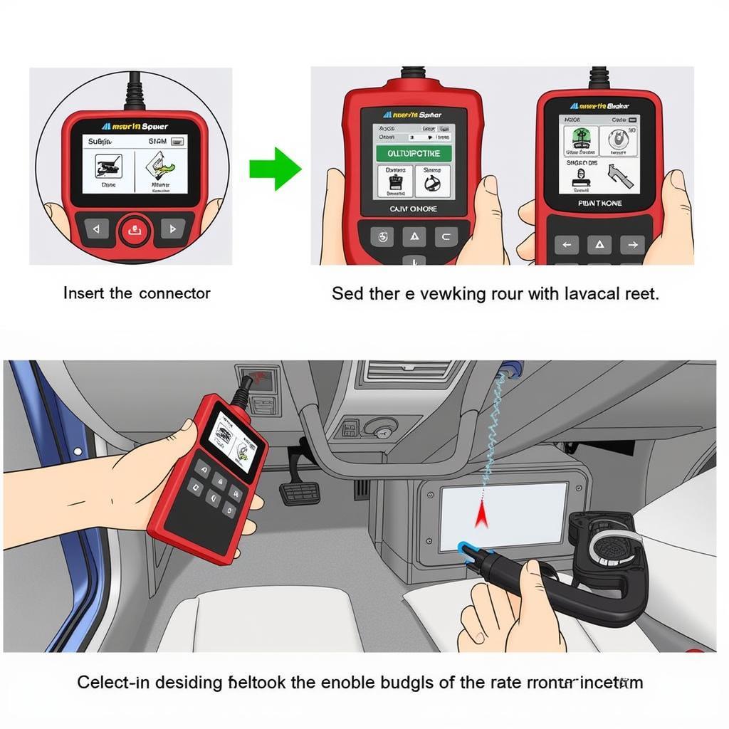 Connecting an Anti-Lock Brake Diagnostic Tool to the OBD-II Port of a Vehicle