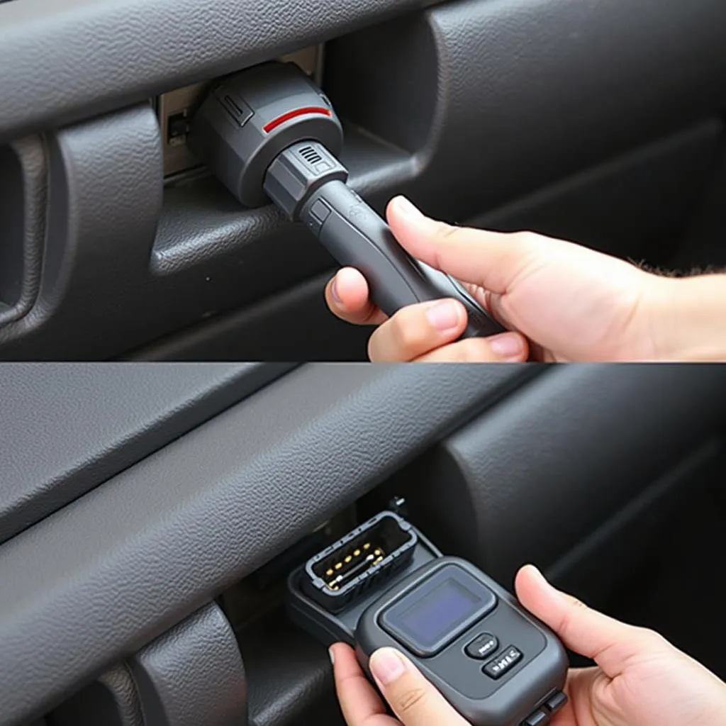 Connecting a scan tool to a car's OBD-II port