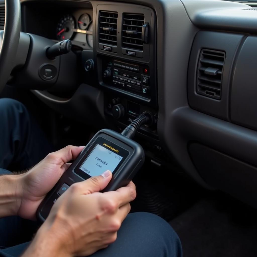 Connecting a scan tool to the OBD-II port of a 04 Chevy 1500