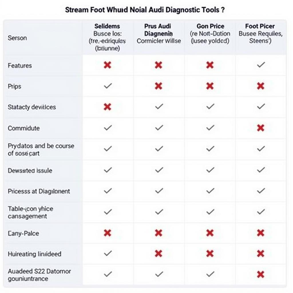 Diagnostic Tool Comparison Chart