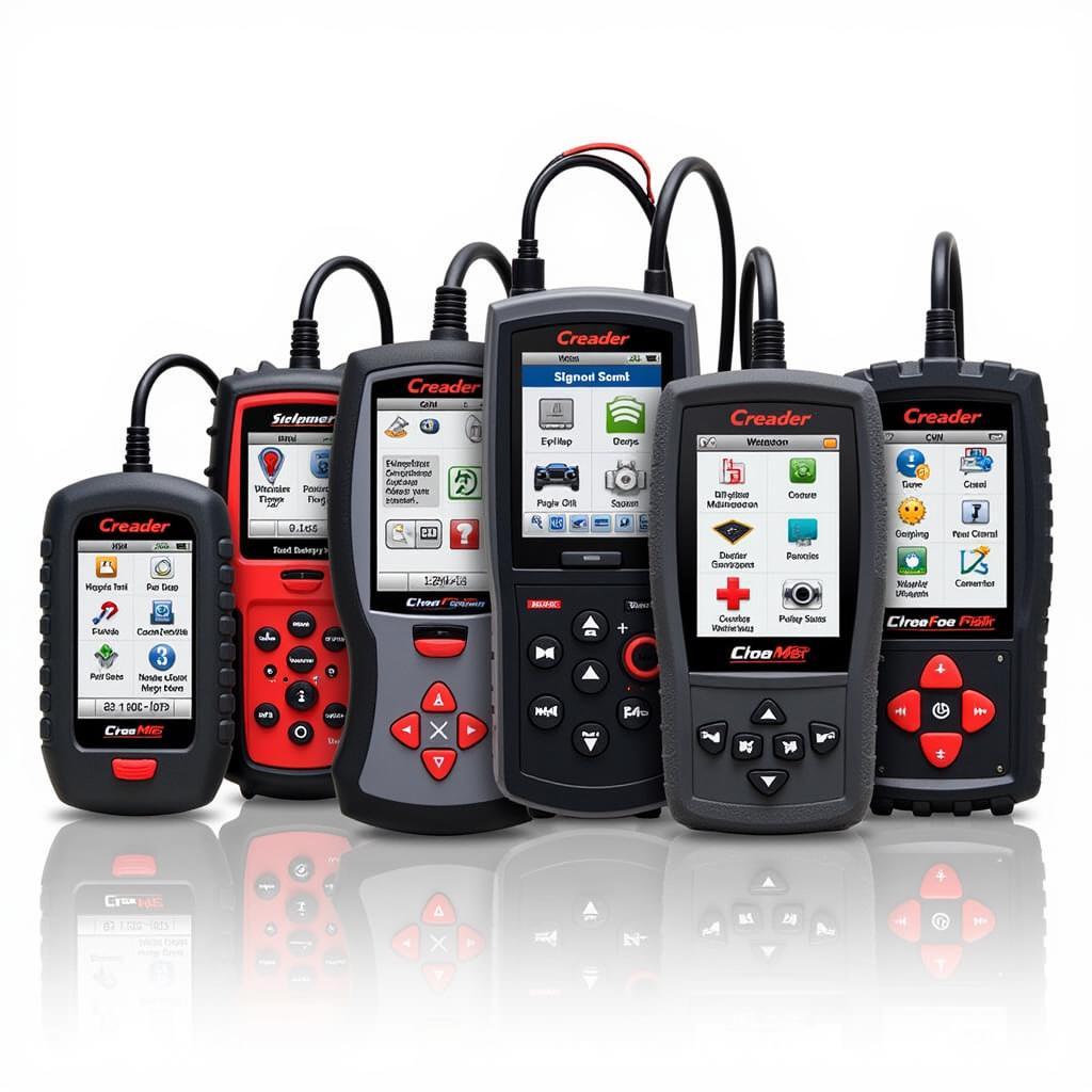 Different Creader OBD scan tool models