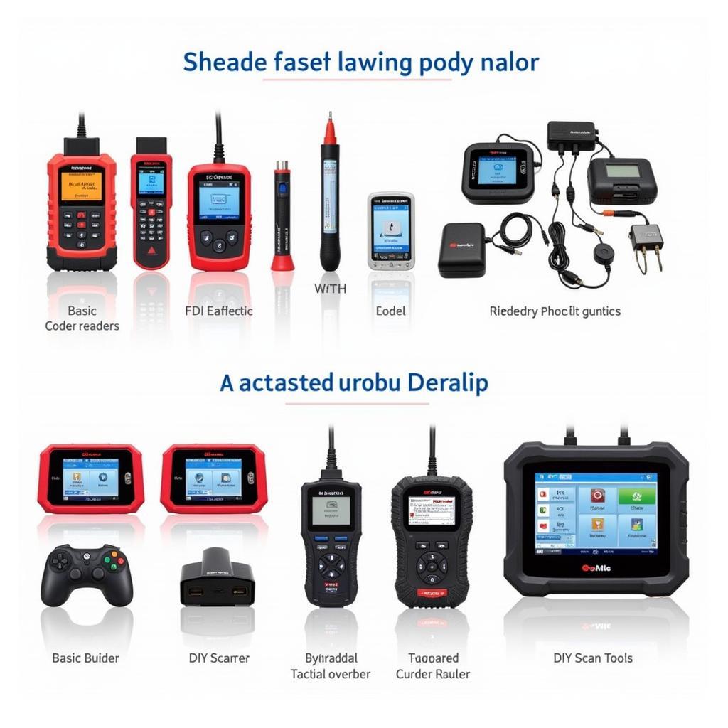 Various OBD-II scanners ranging from basic code readers to professional diagnostic tools