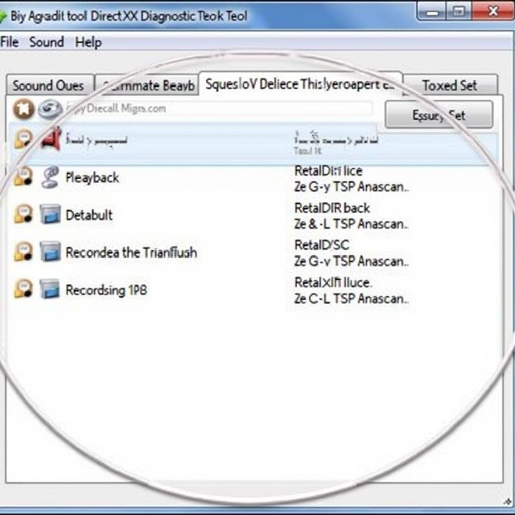 DirectX Diagnostic Tool Sound Tab