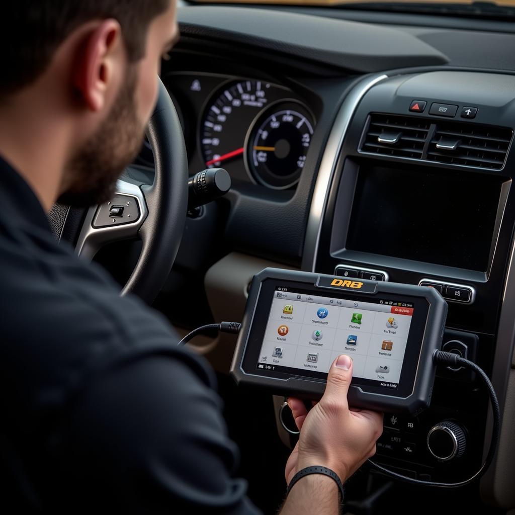Technician Using DRB Scan Tool