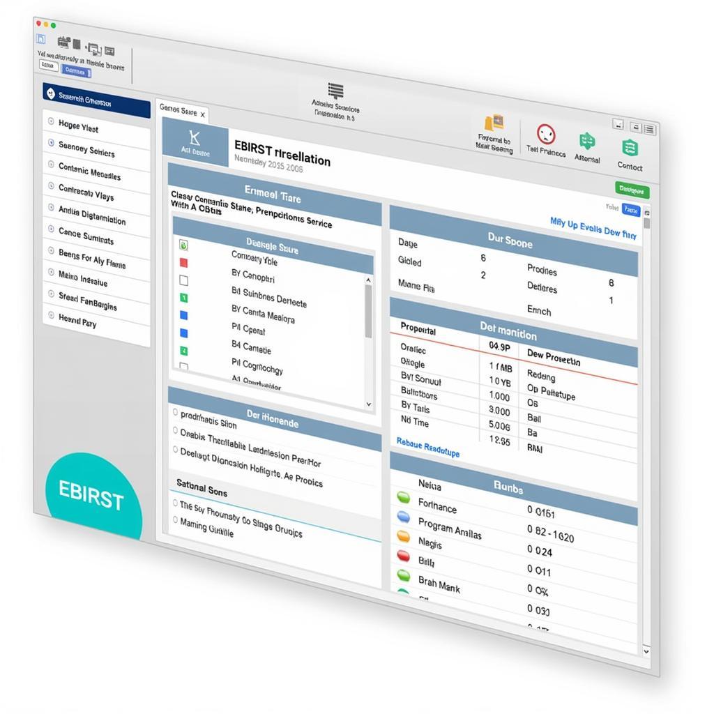 EBIRST Software Interface Displaying Diagnostic Data