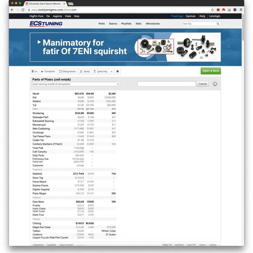ECSTuning Website Parts Catalog