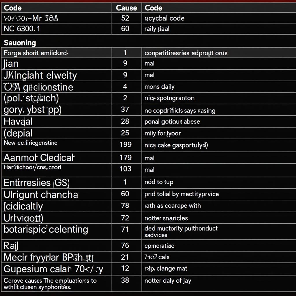 Fisker Fault Code List