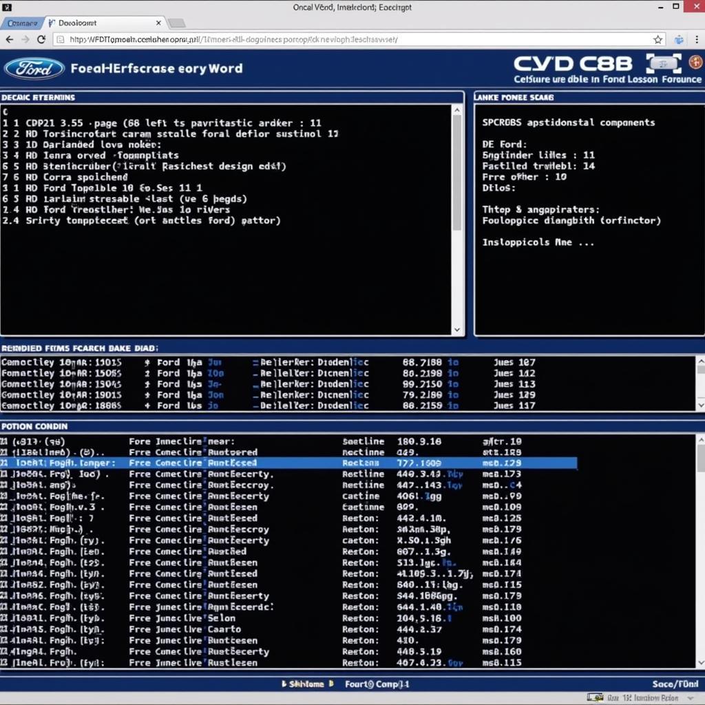 Ford VCM Software Interface