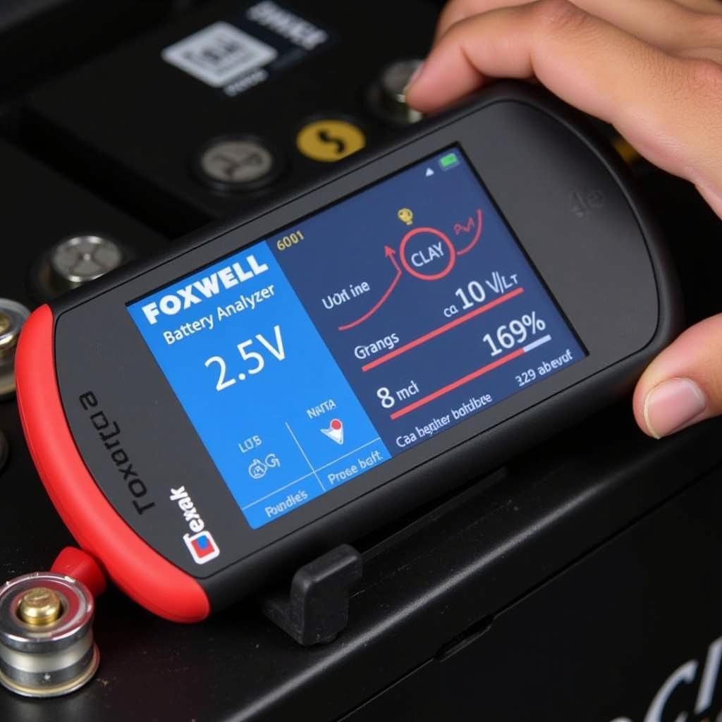 Foxwell Battery Analyzer Display Showing Test Results