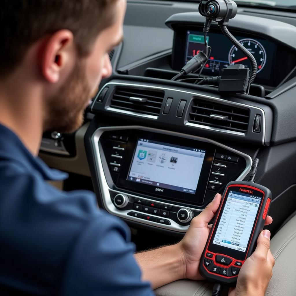 Foxwell Code Reader Being Used on a BMW F30