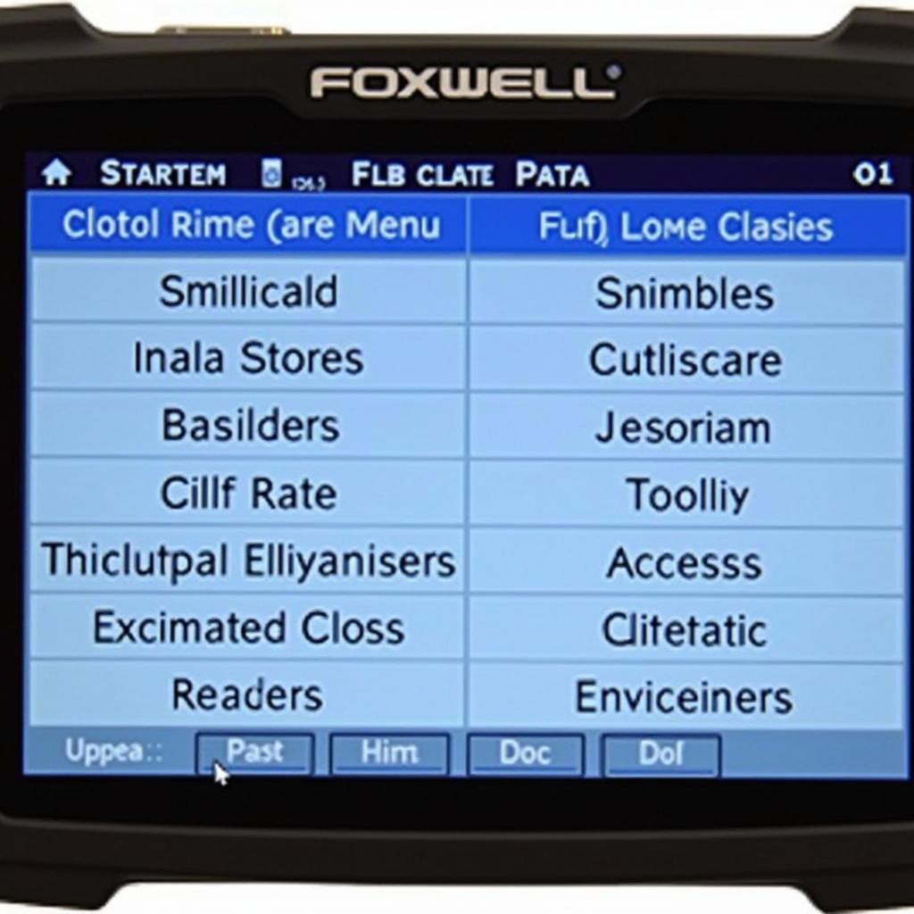 Foxwell NT Scanner Menu