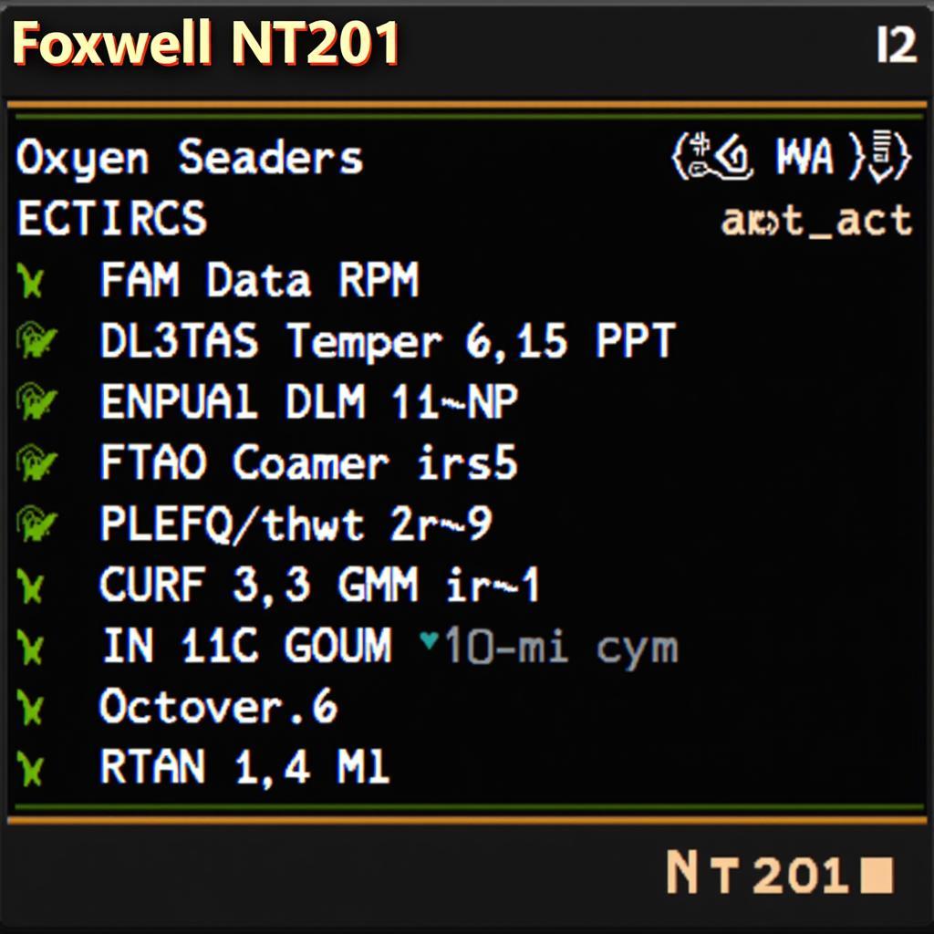 Foxwell NT201 Live Data Display