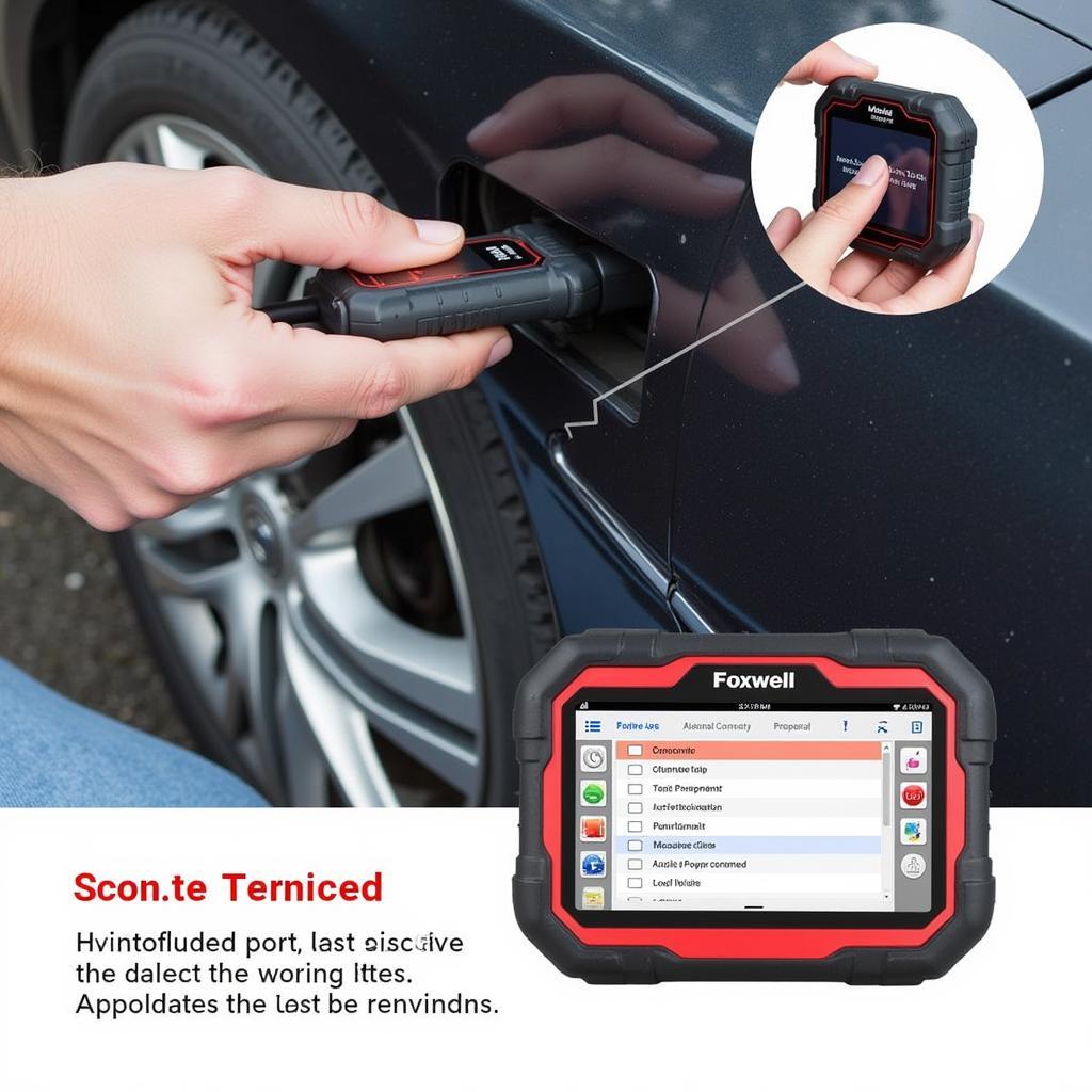 Foxwell NT301 Connected to OBD2 Port