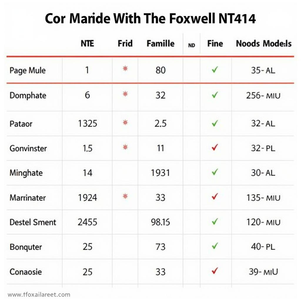 Foxwell NT414 Vehicle Compatibility List