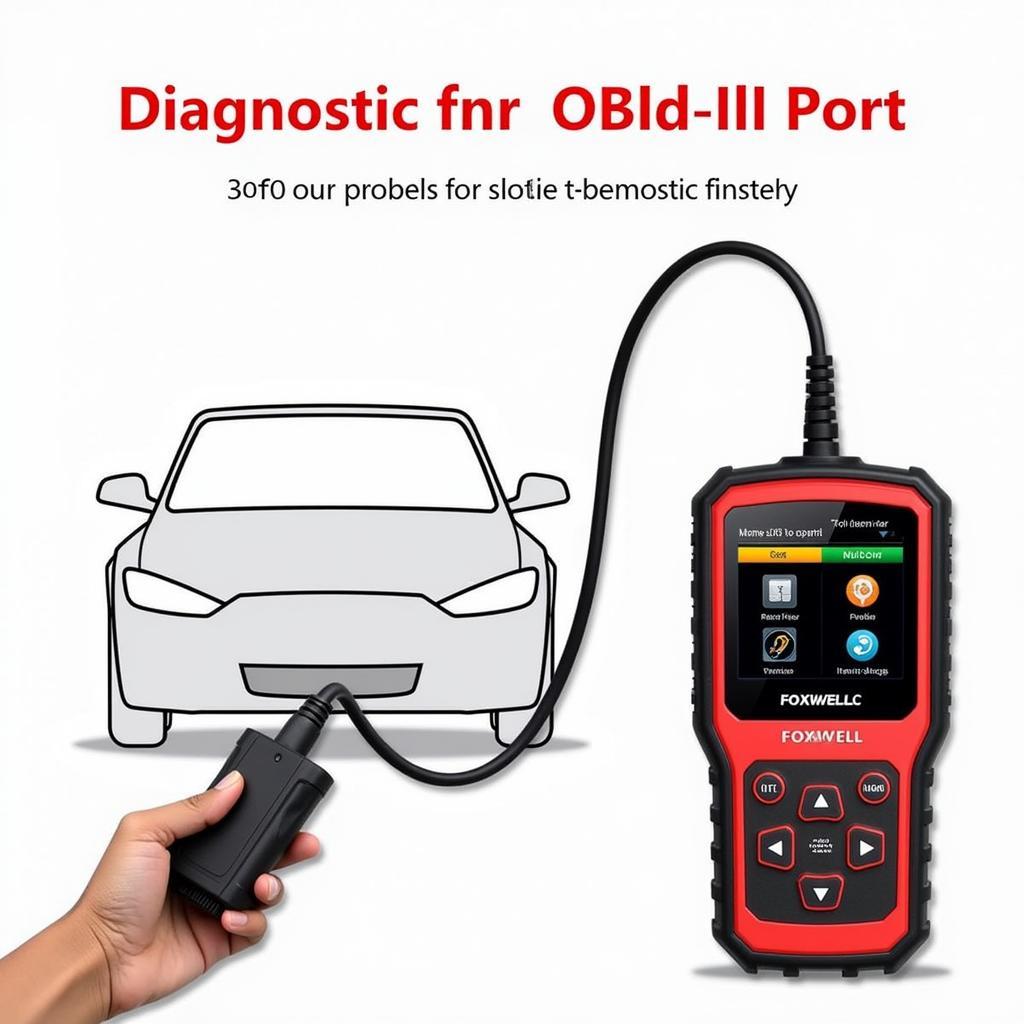 Foxwell NT510 Connected to a Car's OBD-II Port