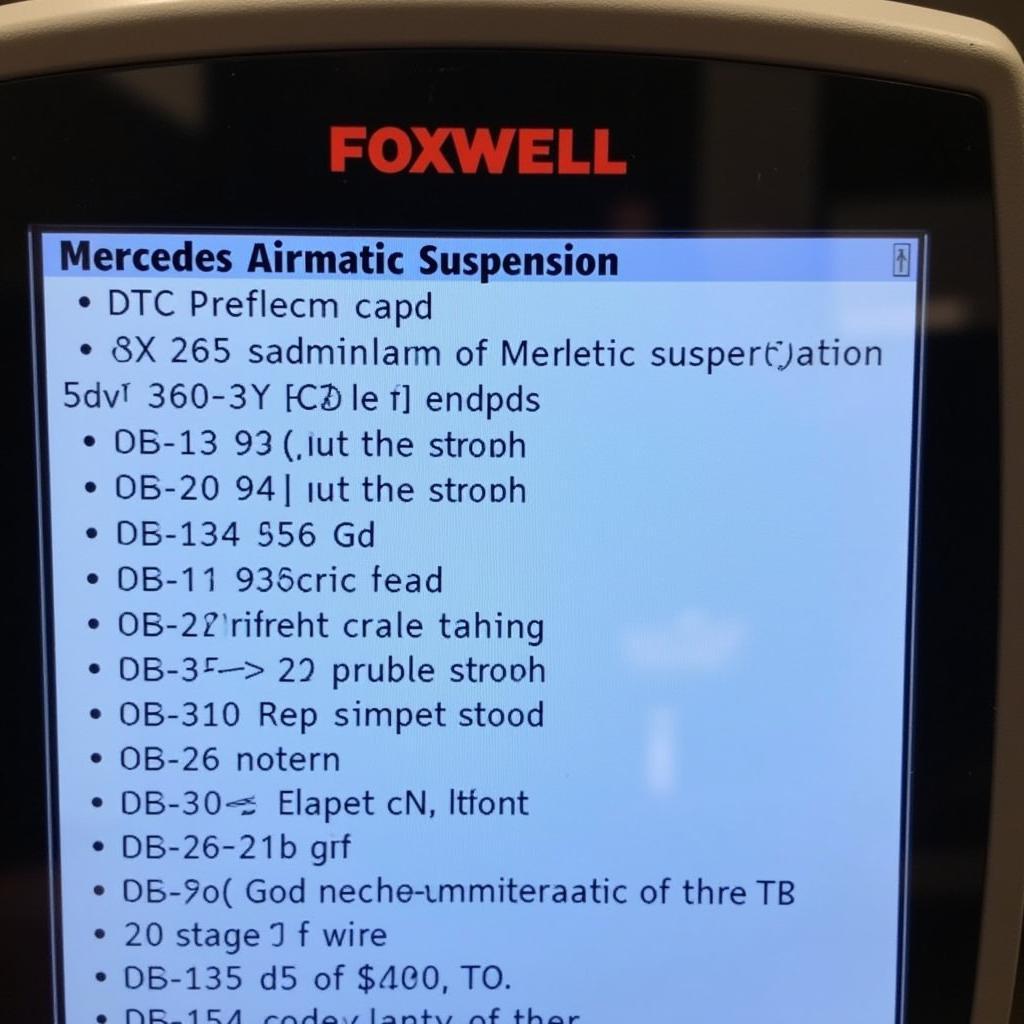 Foxwell NT510 Displaying Airmatic Fault Codes