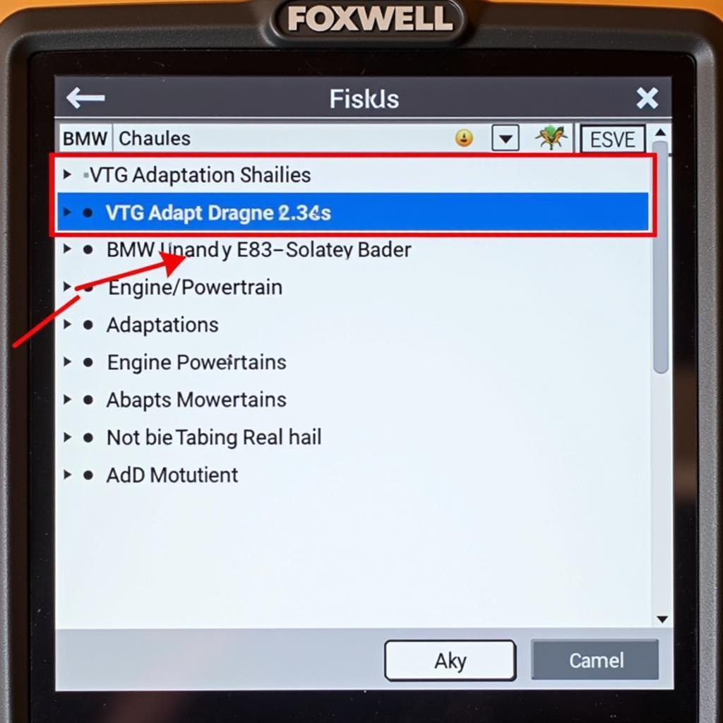 Navigating the Foxwell NT510 menu