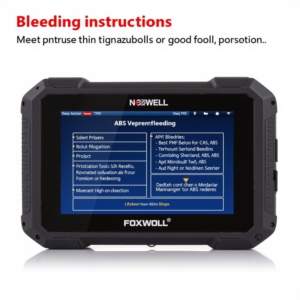 Foxwell NT630 ABS Bleeding Procedure