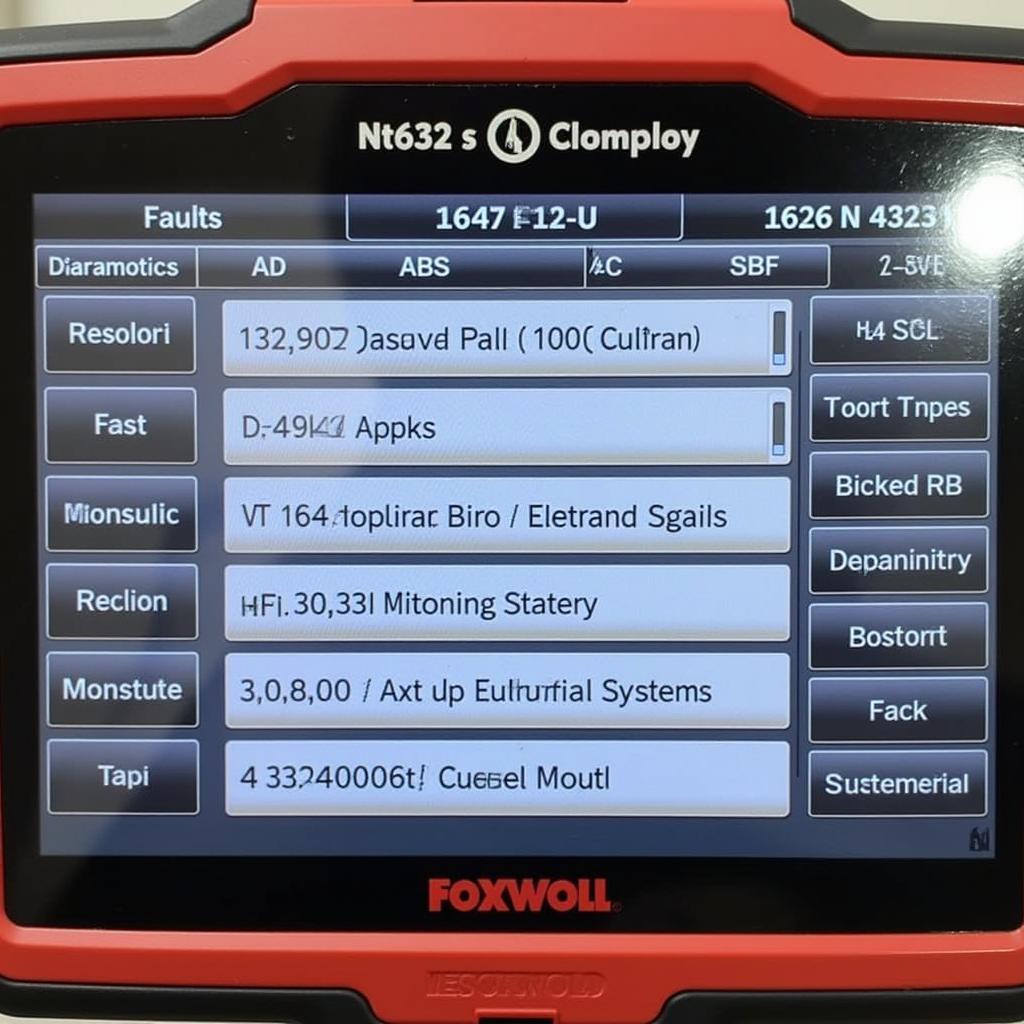 Foxwell NT630 Displaying ABS and SRS Data