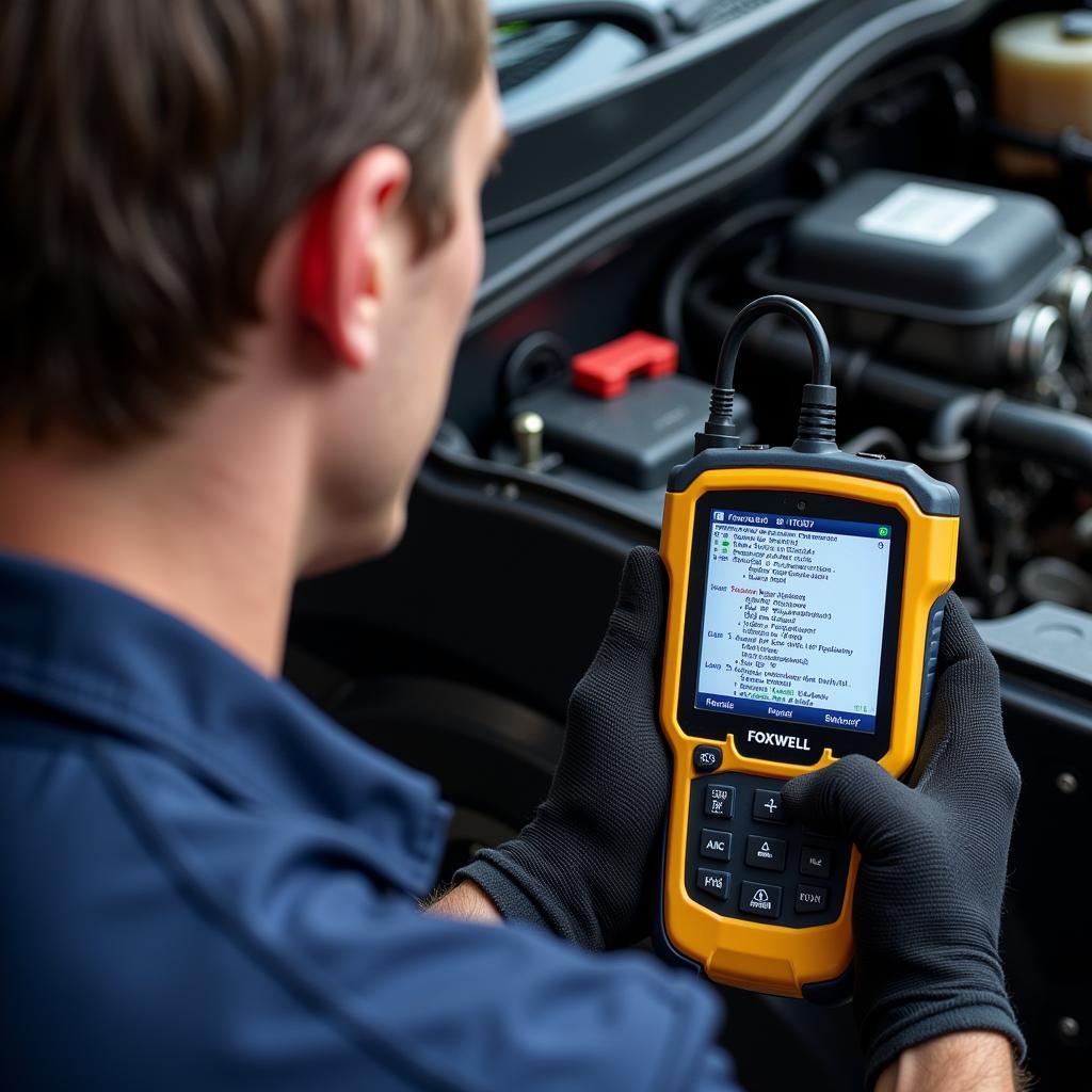 Using the Foxwell NT630 Pro to diagnose engine codes on a Ford F150