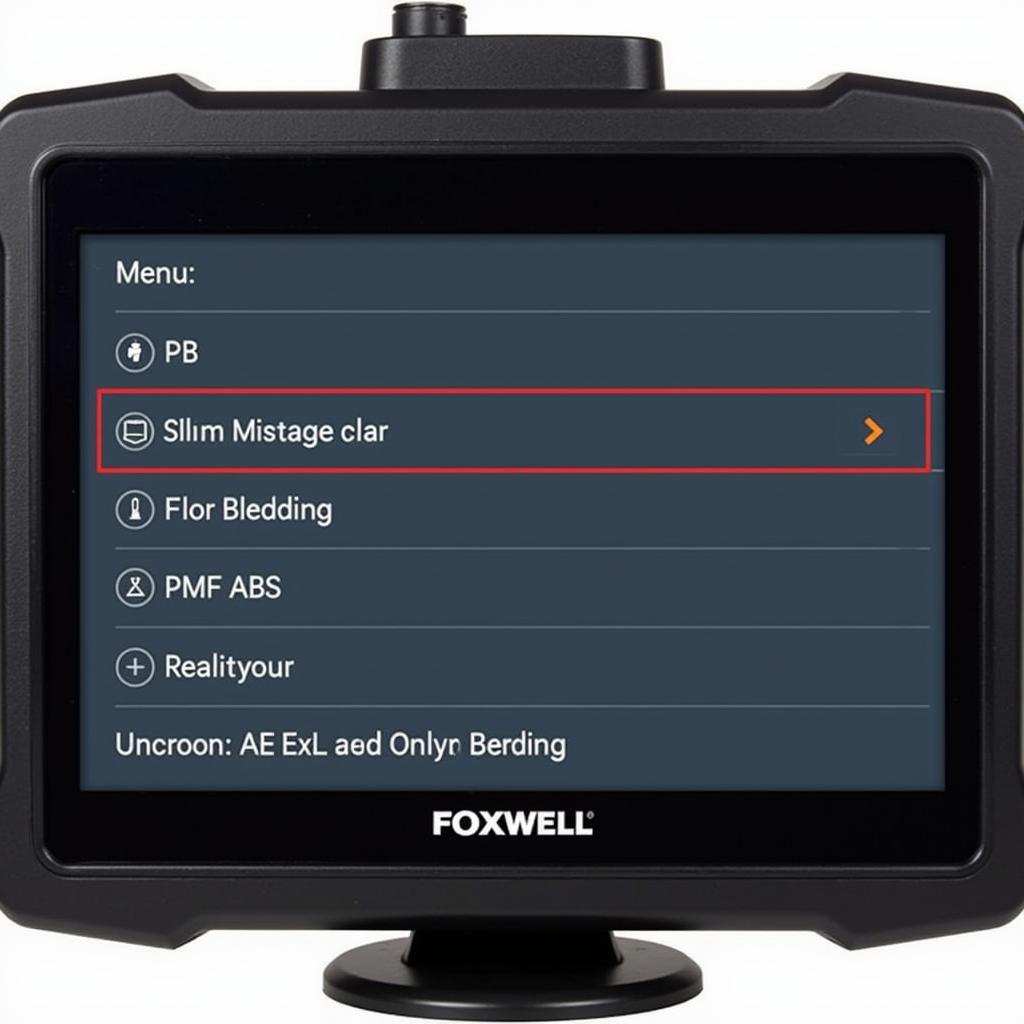 Foxwell NT650 Elite Main Menu ABS Bleed Option