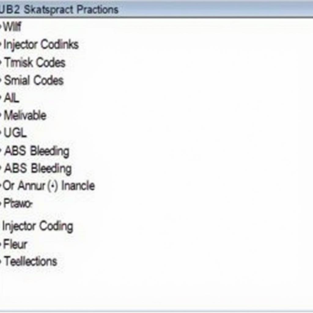 Foxwell Park Menu Function List