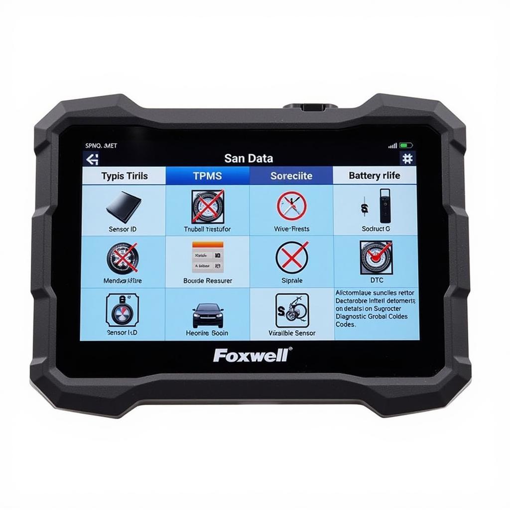 Foxwell Scan Tool Displaying TPMS Data