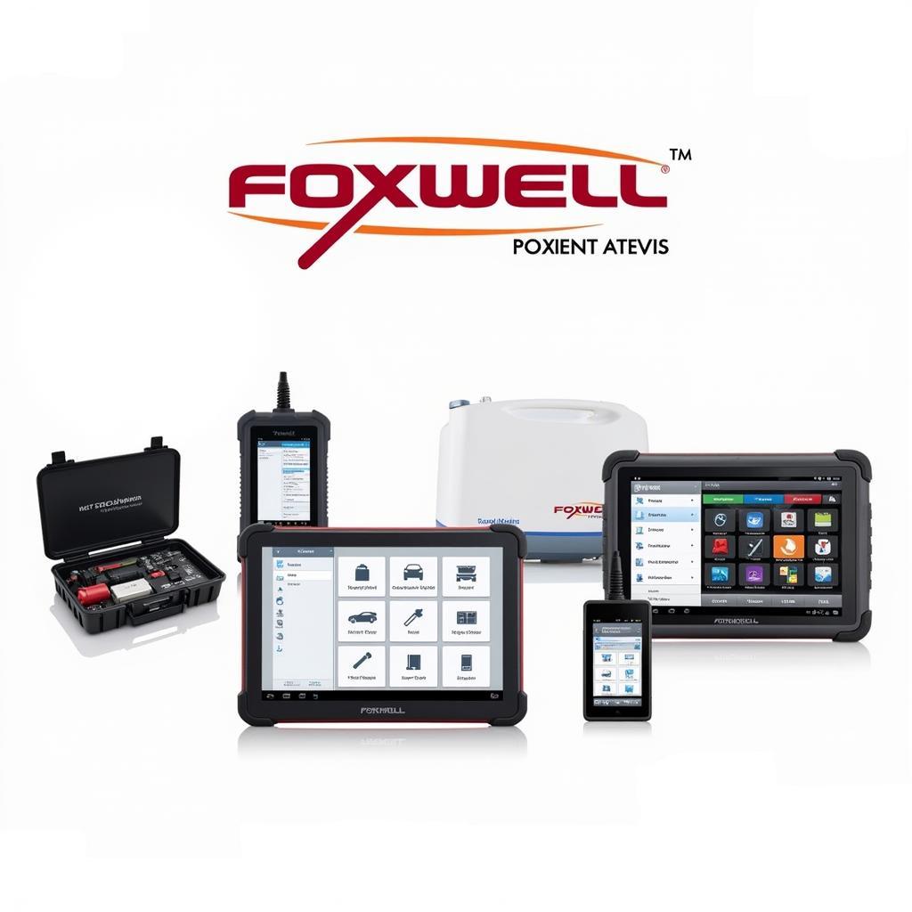 Various Foxwell scan tool models displayed