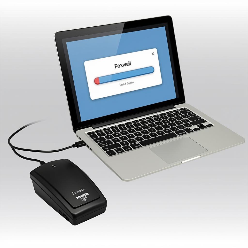 Foxwell Scanner Connected to Laptop for Software Update