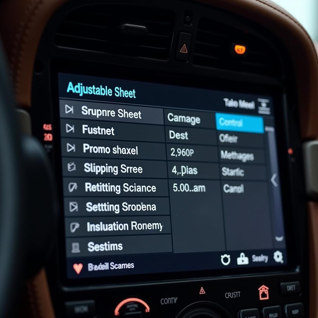 Foxwell scanner displaying 997.2 control module sheet settings