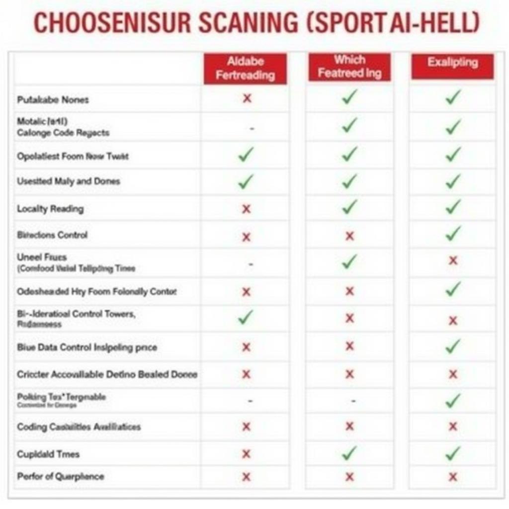 Foxwell Scanner Models Comparison Chart