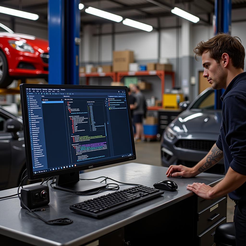 Foxwell Studio X in a Minneapolis Auto Repair Shop