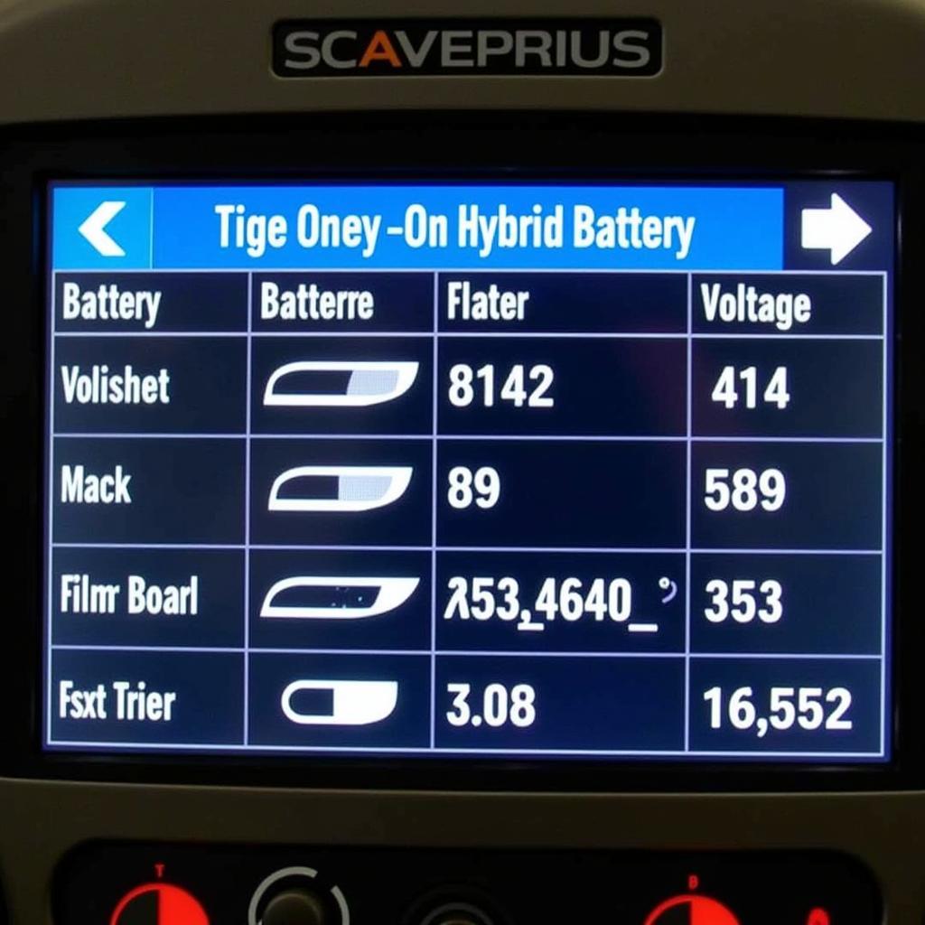 Scan Tool Displaying Hybrid Battery Data